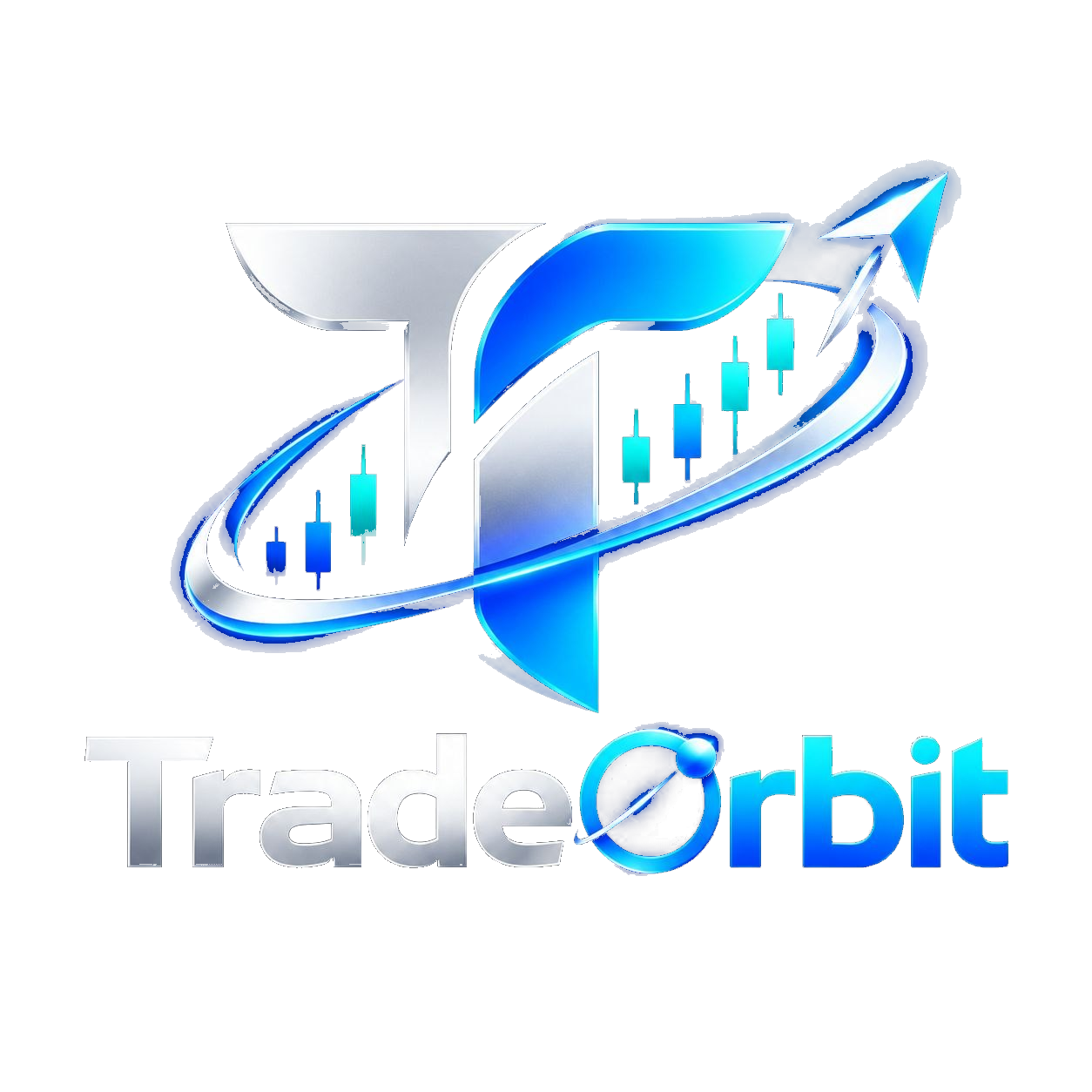 TradeOrbit silver and blue trading logo